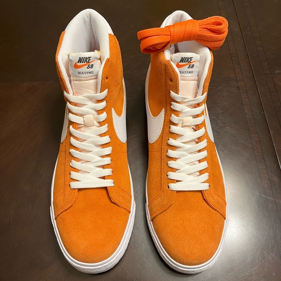 New Nike Blazer Mid SB Brick Orange White Sneaker Shoes Size US 9 - Picture 5 of 14
